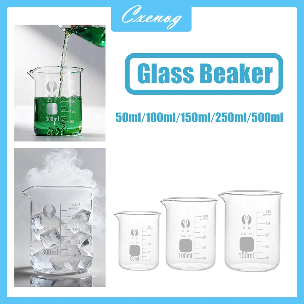 3pcs/Set Glass Measuring Cup Set Clear Scale Cup Heat-resistant Beaker Kitchen Baking Measuring Cup Set Lab Container Jugs