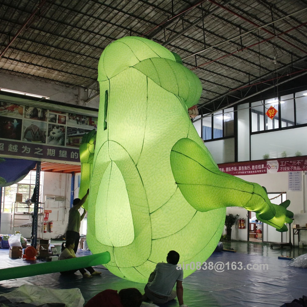 Monstruo verde inflable gigante con luces Led, 9m, 30 pies, grande, más delgado, personaje de dibujos animados fantasma para decoración de Halloween