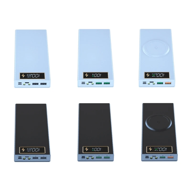 

1pc 8x18650 Battery Storage Box PD Quick Charge Power Bank Case Support Wireless Charging/Quick Charging Functions