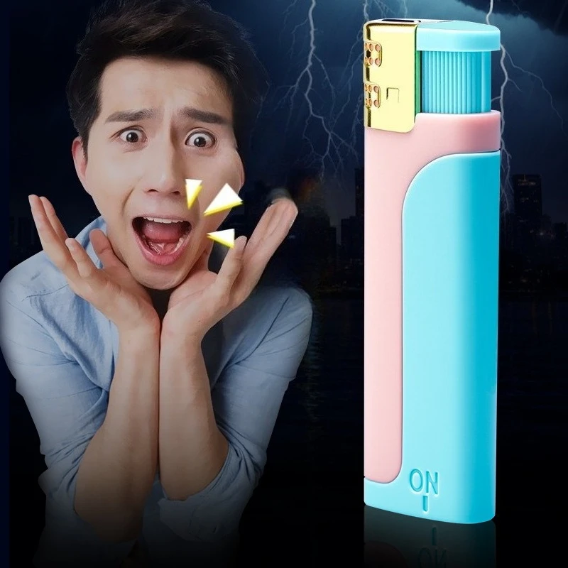 2026 Safe Current Trick Fun Windproof Blue Flame Butane Gas Lighter Safety Switch Outdoor Trendy Lighters Smoking Gifts For Men