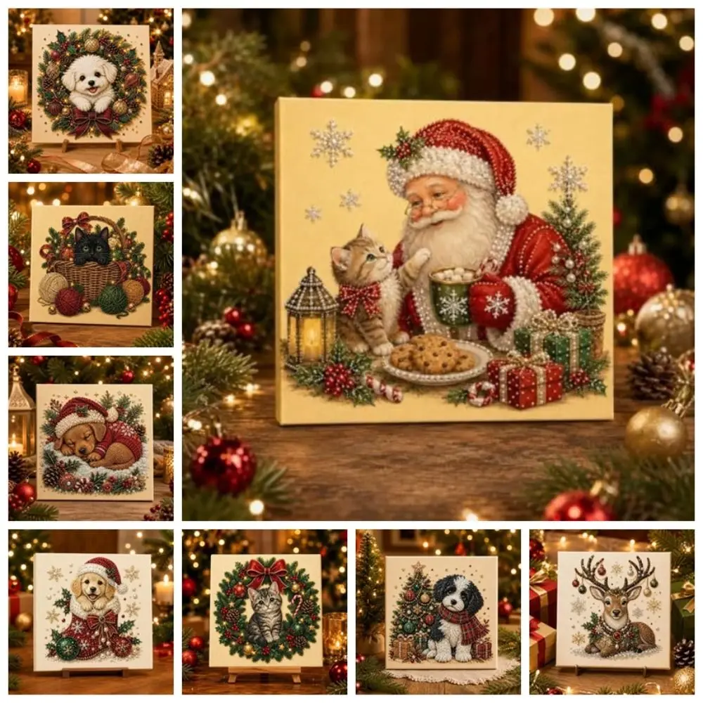 Hobby Self-Adhesive Pearl Painting Kit 20x20cm Wooden Frame Bead Art Kit Beginner Set Christmas Craft Set DIY