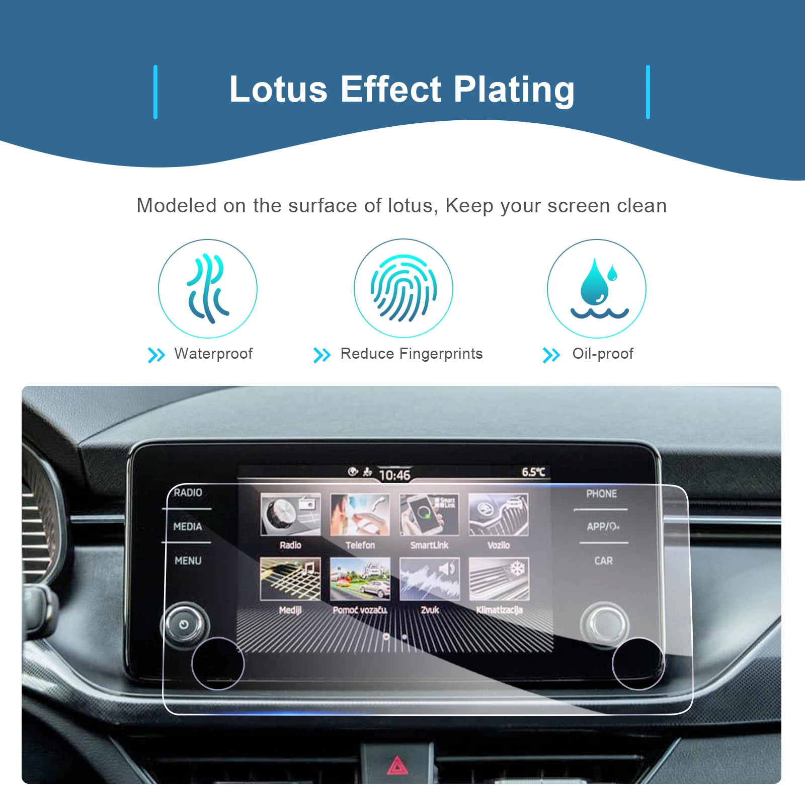 RUIYA for Skoda Kamiq / Scala / Fabia 2022 2023 Car Navigation Touch Screen Protector Auto Interior Skoda Kamiq Accessories 2023