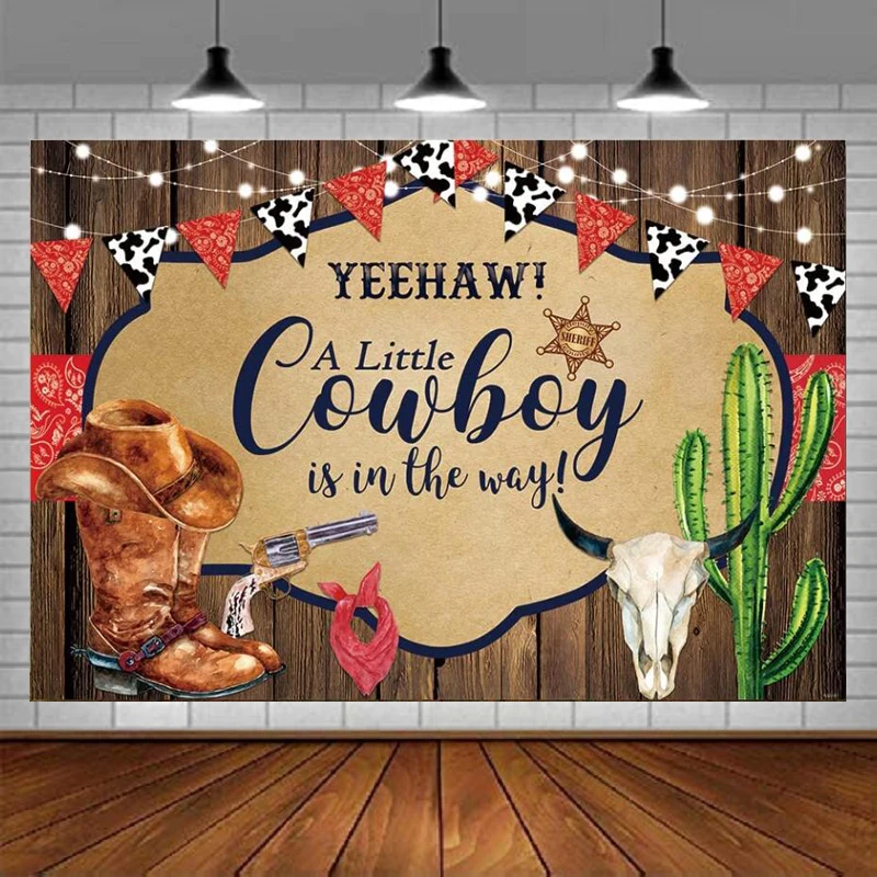 

Western Cowboy Baby Shower Photography Backdrop Rustic Wood Boy Background It’s A Boy Gender Reveal Party Favors Country Barn