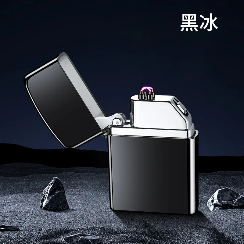 Portable Usb Charging Lighter Double Arc Pulse Windproof Electronic Lighter Cigarette Lighter Tool Men Wholesale Survival Tools view 3