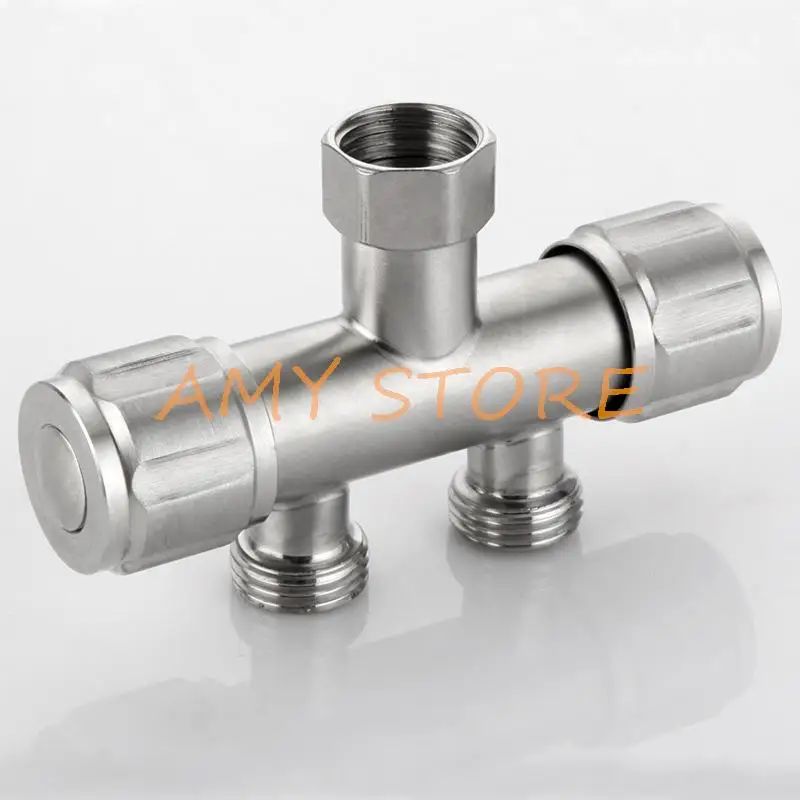 1/2 "BSP 1 في 2 خارج 304 الفولاذ المقاوم للصدأ غسالة صنبور الاستخدام المزدوج بيبكوك ممسحة الغسيل بركة الحنفية مقابض مزدوجة محول