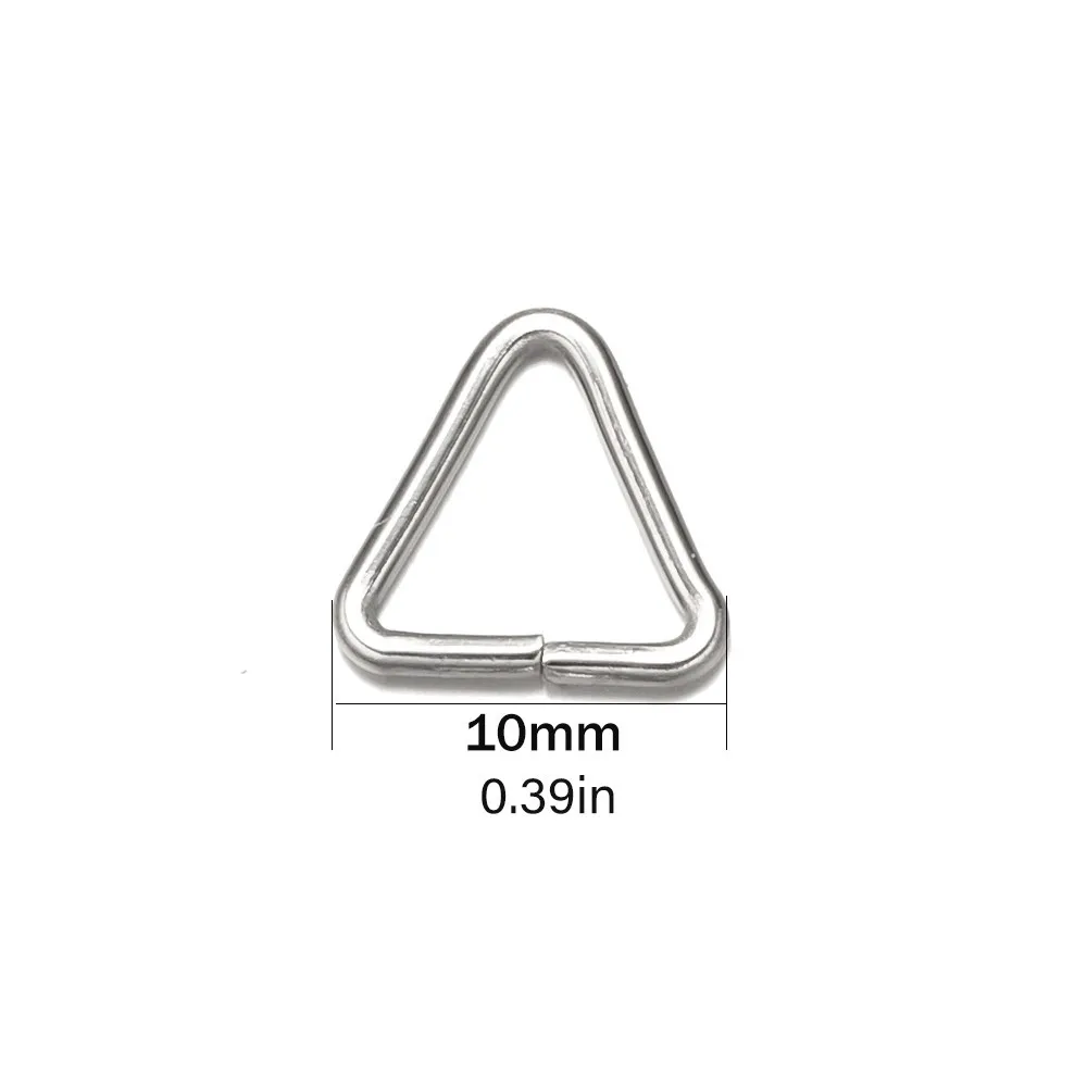 100pcs Stainless Steel Open Triangle Oval Jump Ring Pinch Clip Bail for Jewelry Making Accessories DIY Earring Bracelet Necklace view 2