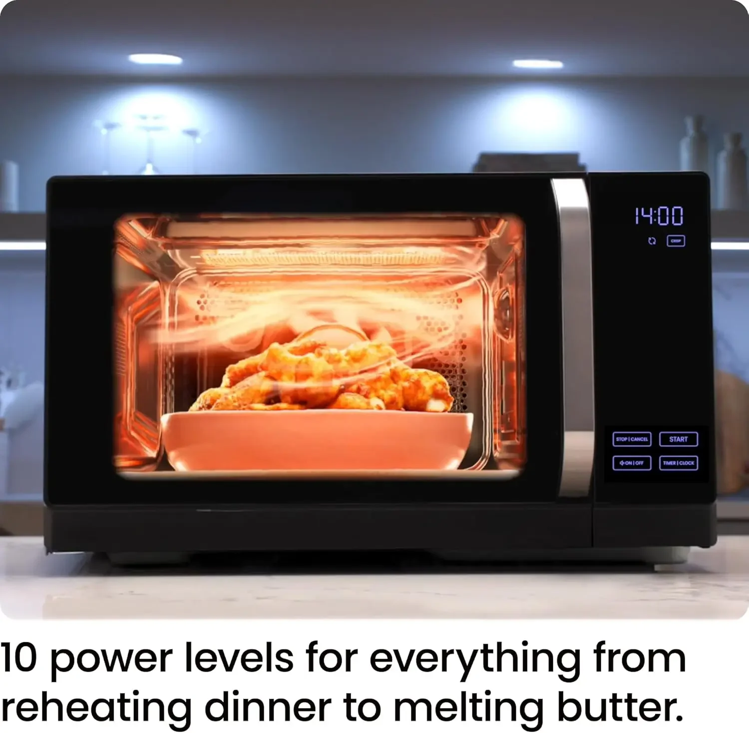 MicroCrisp Countertop Microwave Oven and Convection Oven, with Integrated Crisper, Guided Touchscreen Interface, 10 Powe