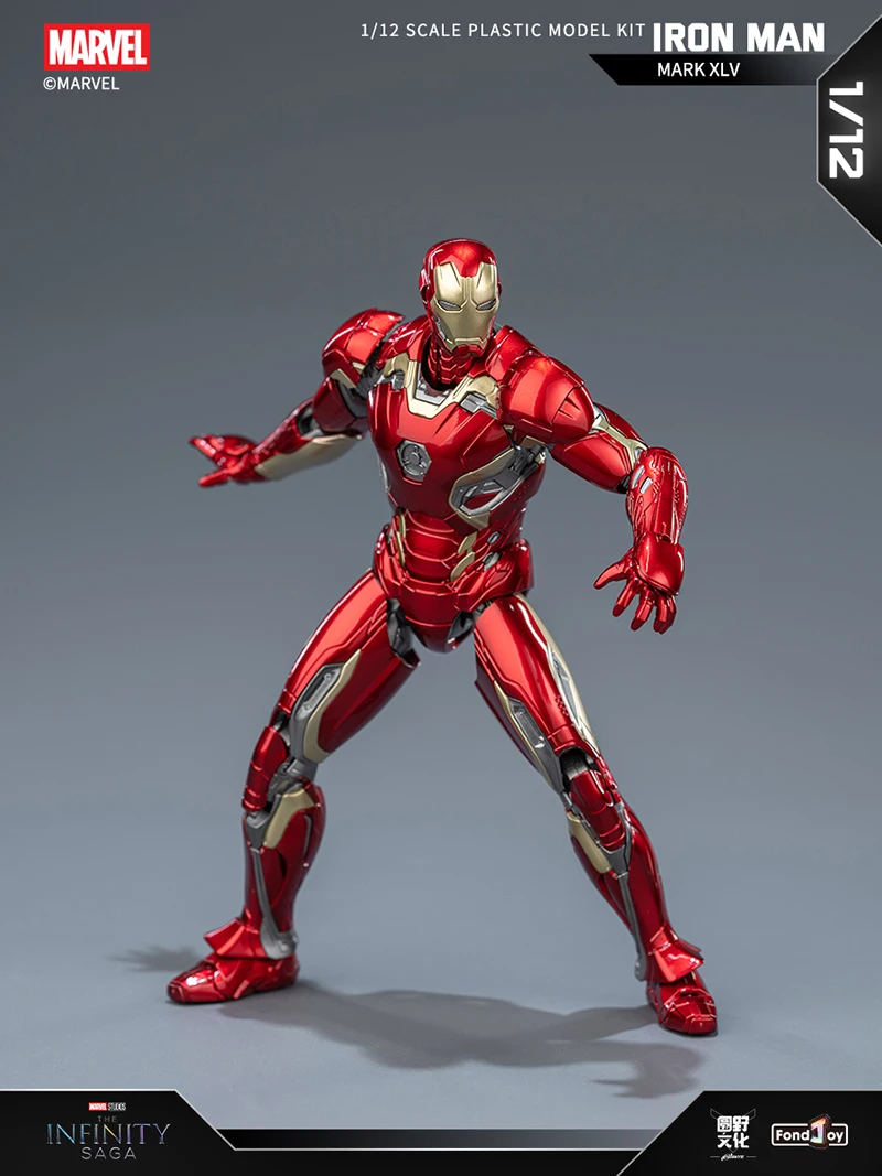 Fondjoy Anime Figure Iron Man MK46 Model Kit 1/12 Infinity Saga Ironman Mark 45 Mark 46 Assembly ABS Joint Movable Kids Toy Gift