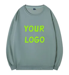 Custom Diy Logo Company Team Clothing Sweatshirts Women Long Sleeve Solid Pullover Men Plus Size Casual Outdoor Sportswear Top