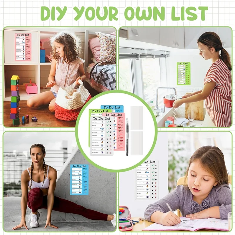 Suitable Chore Chart Set For Kids Family Daily Planner Message Board With Slider For Classroom,Home Travel
