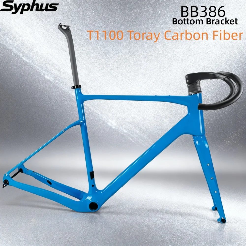 

Syphus T1100 carbon Gravel Bike Frame Internal cable routing Carbon Frame BB386 Custom painting Carbon Bike Frame