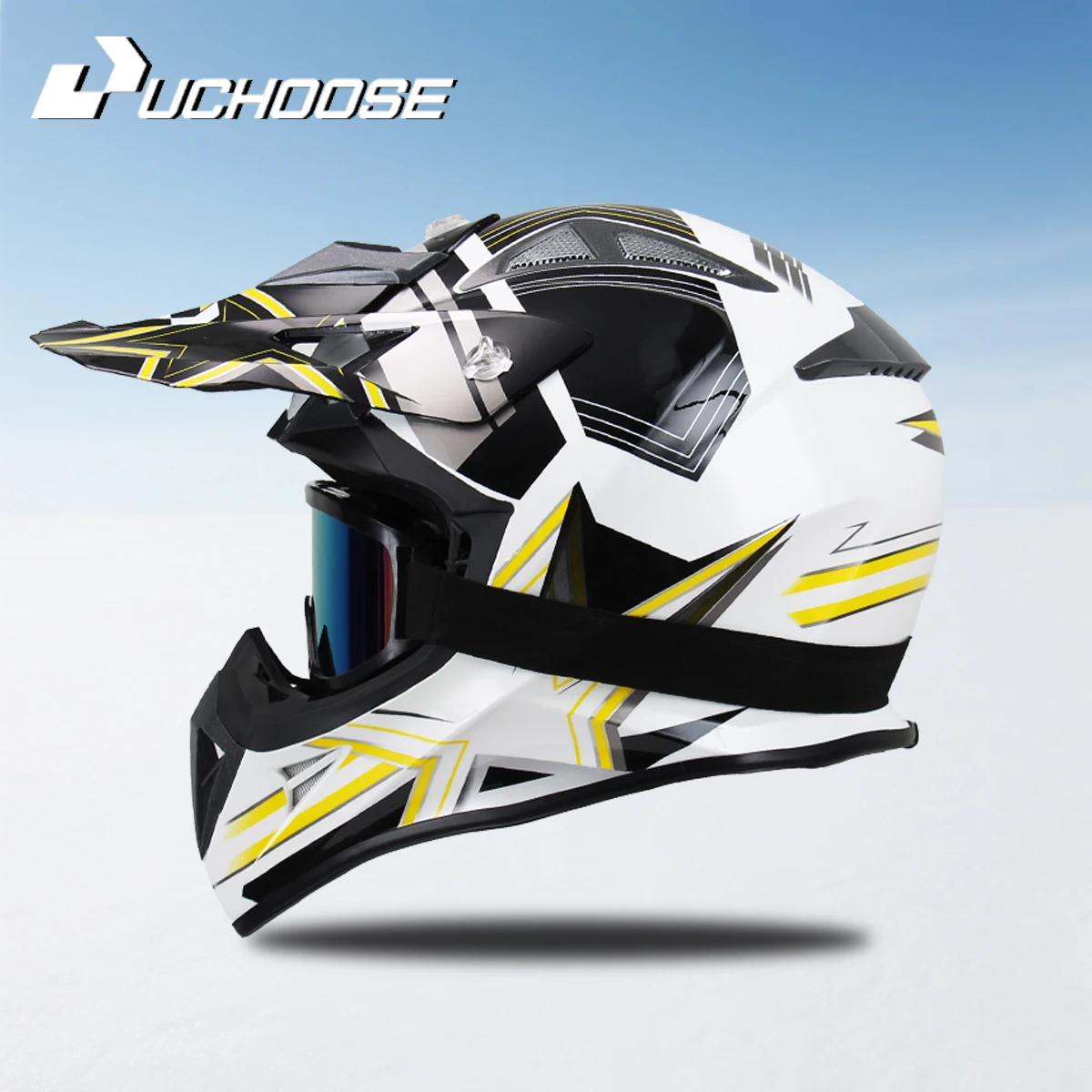 116 Uchoose جودة دراجة نارية على الطرق الوعرة خوذة سباق ATV الغابات DH دراجة هوائية جبلية خوذة كاملة DOT المعتمدة نظارات هدية #1