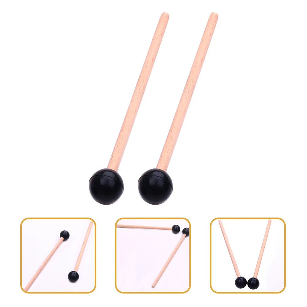 2 Pcs Ethereal Drum Hammer Simple Marimba Instrument Sticks for Xylophone Drumstick Prime Solid Wood