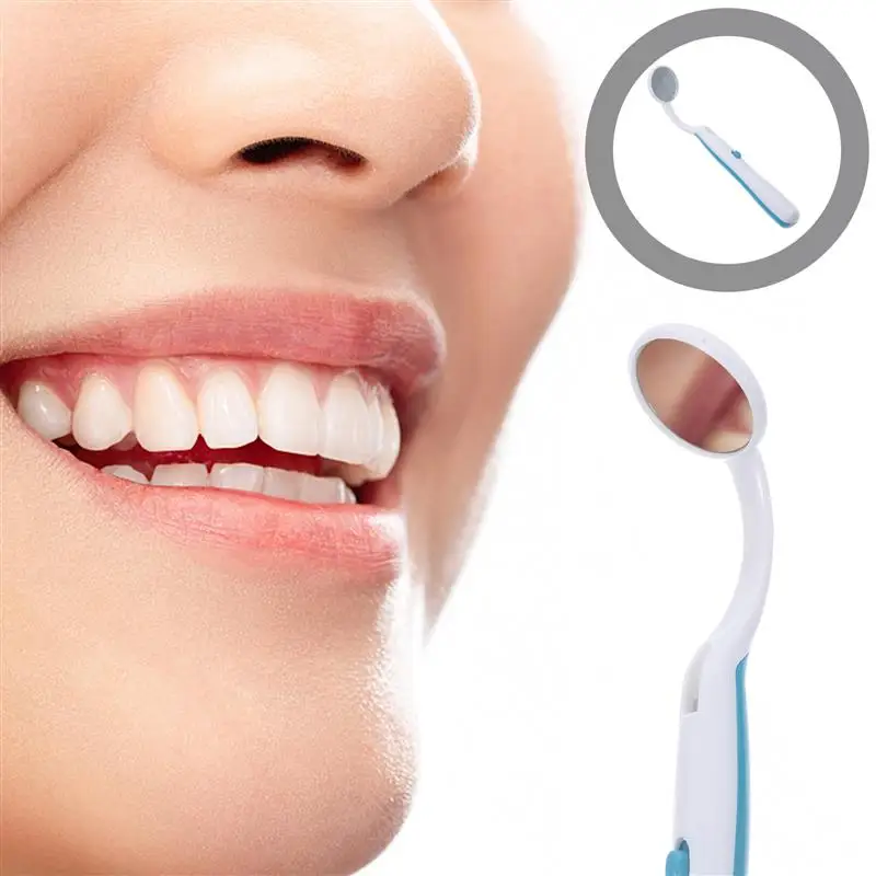 1/2 pces espelhos de inspeção dos dentes da inspeção dental com luz led luminosa antiembaçante autoclavável refletores do exame da superfície com