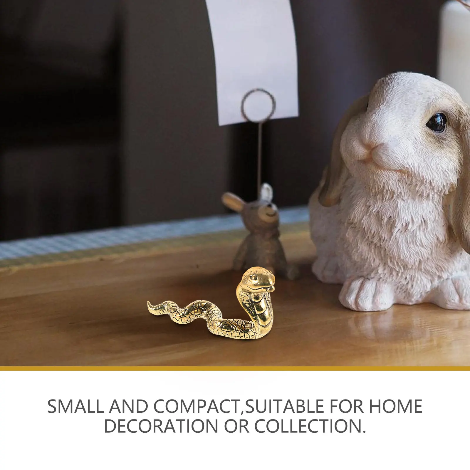 Brass Snake Desktop Decoration Retro Snake Shape Ornament for Tea House Office Garden Brass Craft Delicate Decor