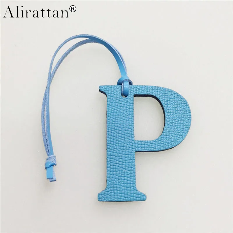 

Alirattan New Genuine Leather English Letter P Character Charm Trendy Wholesale Custom Women Leather Customized Pendant Ornament