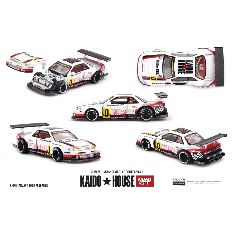 KAIDO HOUSE MINI GT 1:64 Alloy Nissan Silvia S13-R Scale Model Figurine - Collection Item - Adult Decoration - Boy Gift