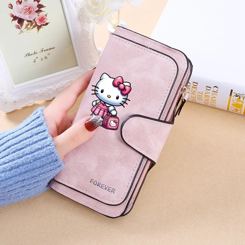 Hello Kitty Kuromi Women Wallets Fashion Long Top Quality Multi-Cards Holder Classic Female Purse Foldable Zipper Wallet