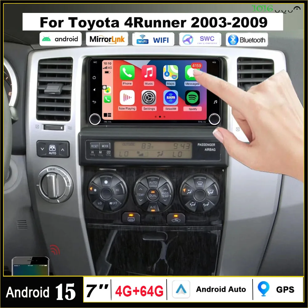 

Android 15.0 GPS Car Navigation 4+64GB Double Din 7" Car Radio Stereo Player Bluetooth Compatible for Toyota 4Runner 2003-2009