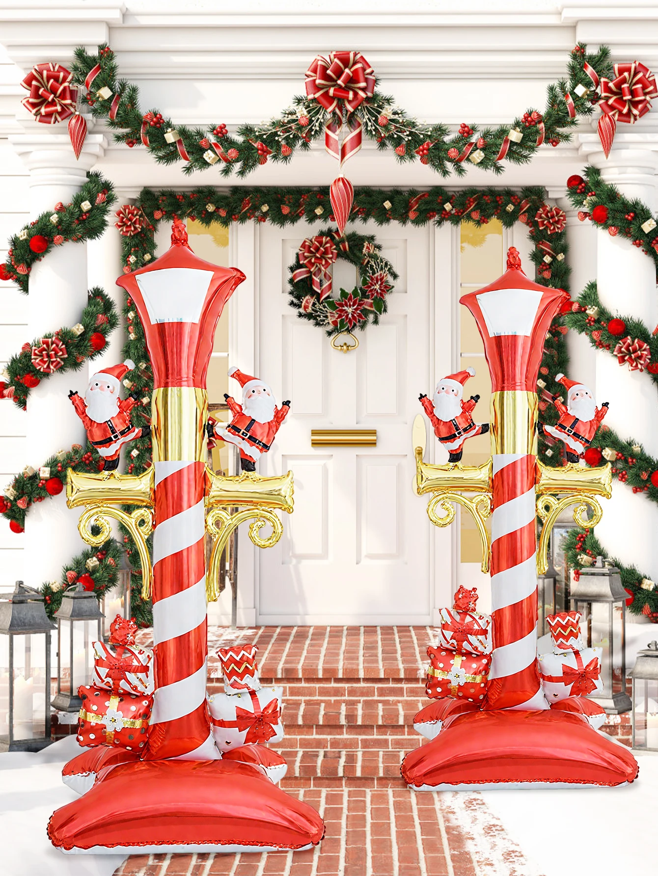 1 قطعة عيد الميلاد الألومنيوم احباط بالون سانتا كلوز الجوز الجندي ضوء الشارع بالون ، عيد الميلاد موضوع الديكور ، عطلة الديكور #3