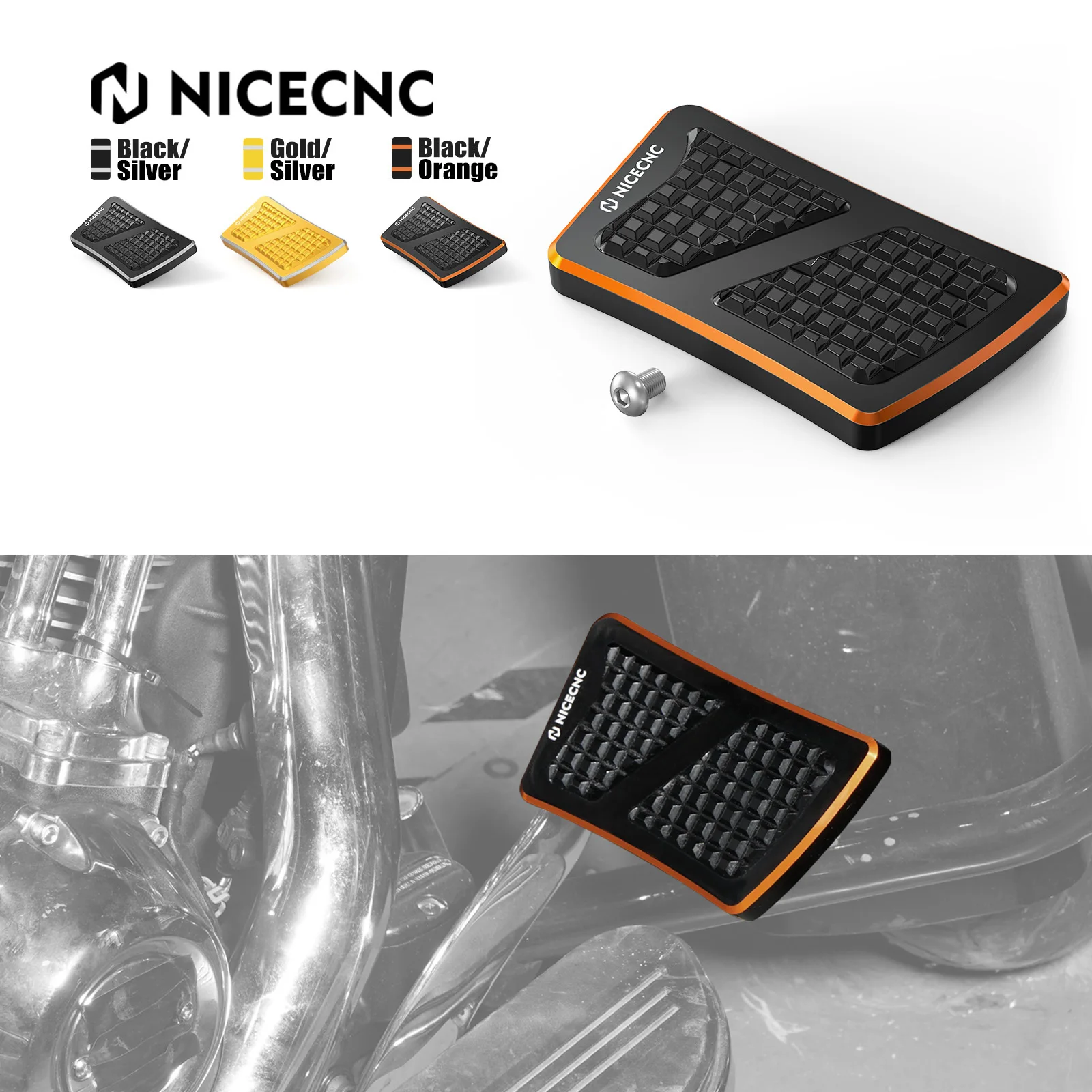 

NICECNC Brake Pedal Pad For Harley 1980-2024 Street Glide FLHXS Road King FLHRXS Road Glide Ultra FLTRU 20-22 Tri Glide CVO/SE