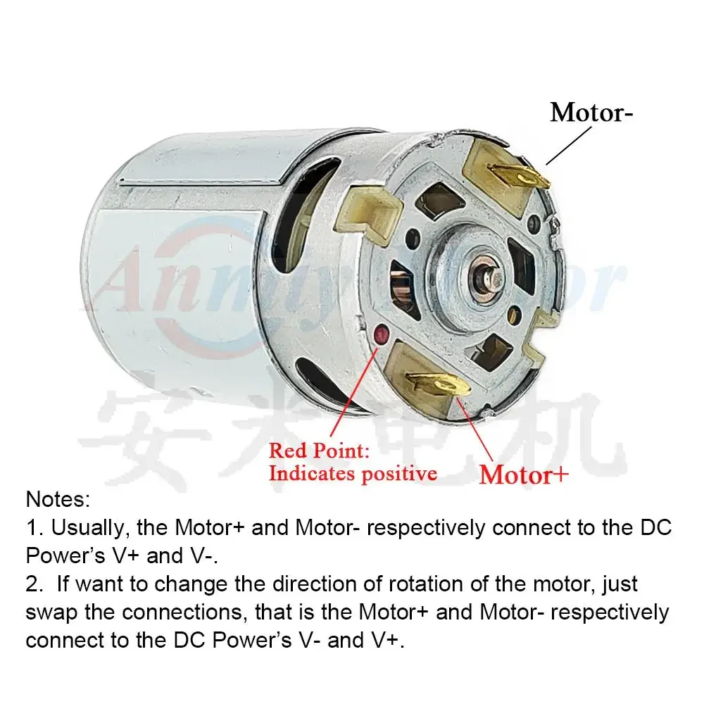 RS550 Drill 18V 14 Teeth Brushed DC Motor Replacement, Cordless Screwdriver Motor for Cordless and Rechargeable Power Tools