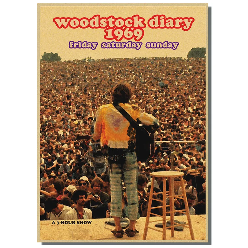 Woodstock rock music festival/retro craft paper decorative painting posters classic poster vintage paper craft