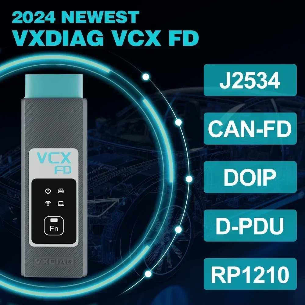 Newest VXDIAG VCX FD for GM for Ford/Mazda 2 in 1 OBD2 Diagnostic Tool Support WIFI DoIP and CAN FD ECU Coding J2534 Programming