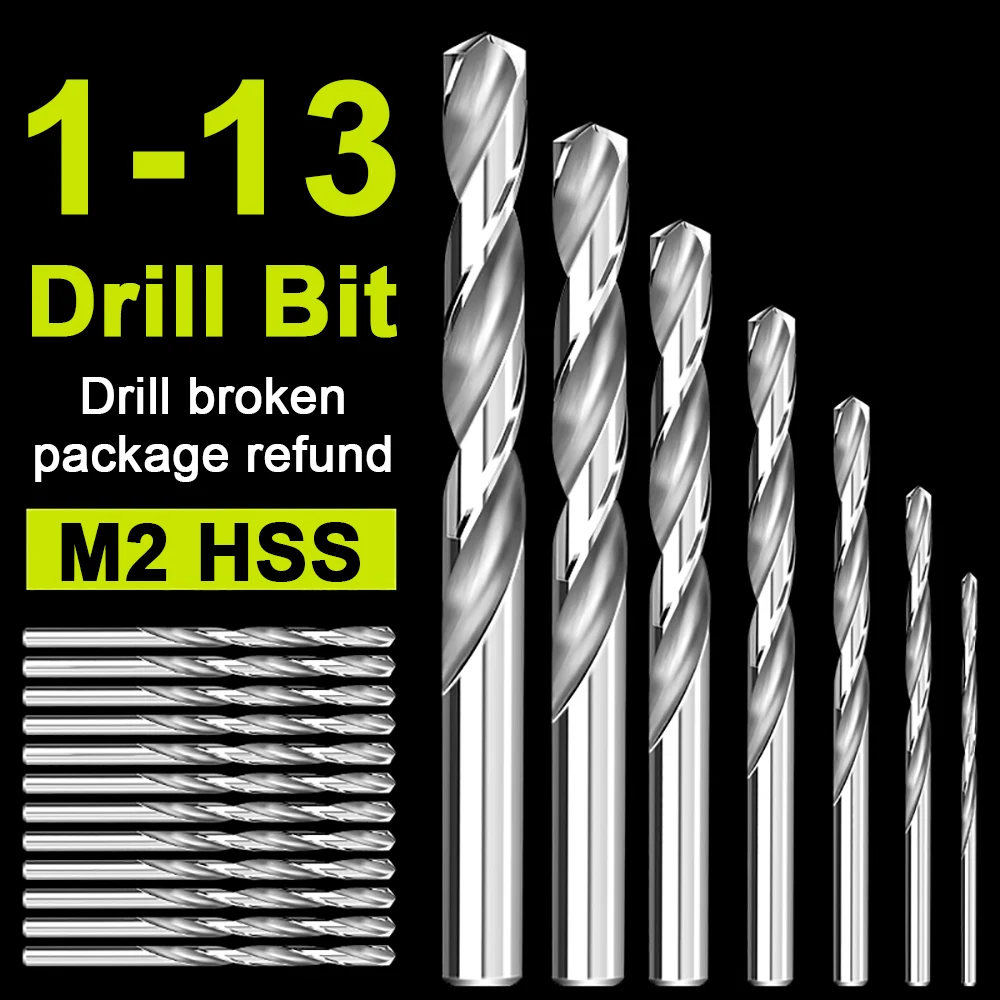 

1mm-13mm M2 HSS Drill Bit For Stainless Steel Drilling Metalworking Electric Drill Bit Drill Manual Drill Chuck