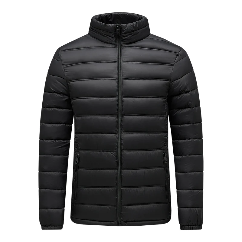 

Осенне-зимняя легкая хлопковая одежда для людей среднего и молодого возраста, свободная мужская куртка больших размеров с воротником-стойкой