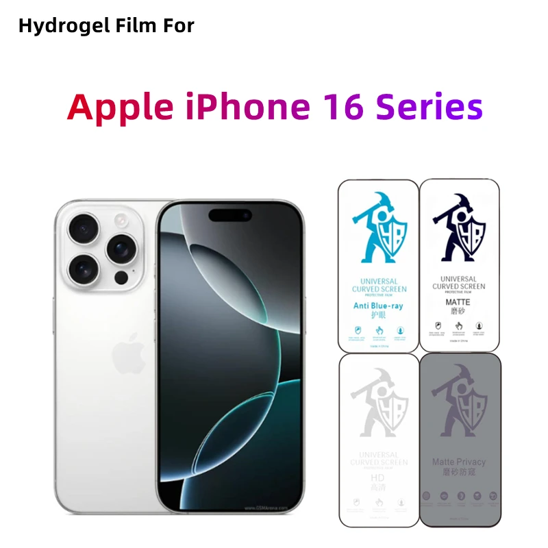 Film hydrogel 256 pour Apple iPhone 16 Pro Max 16/16 +/16pro, 2 pièces, protecteur d'écran externe HD, protection des yeux, confidentialité