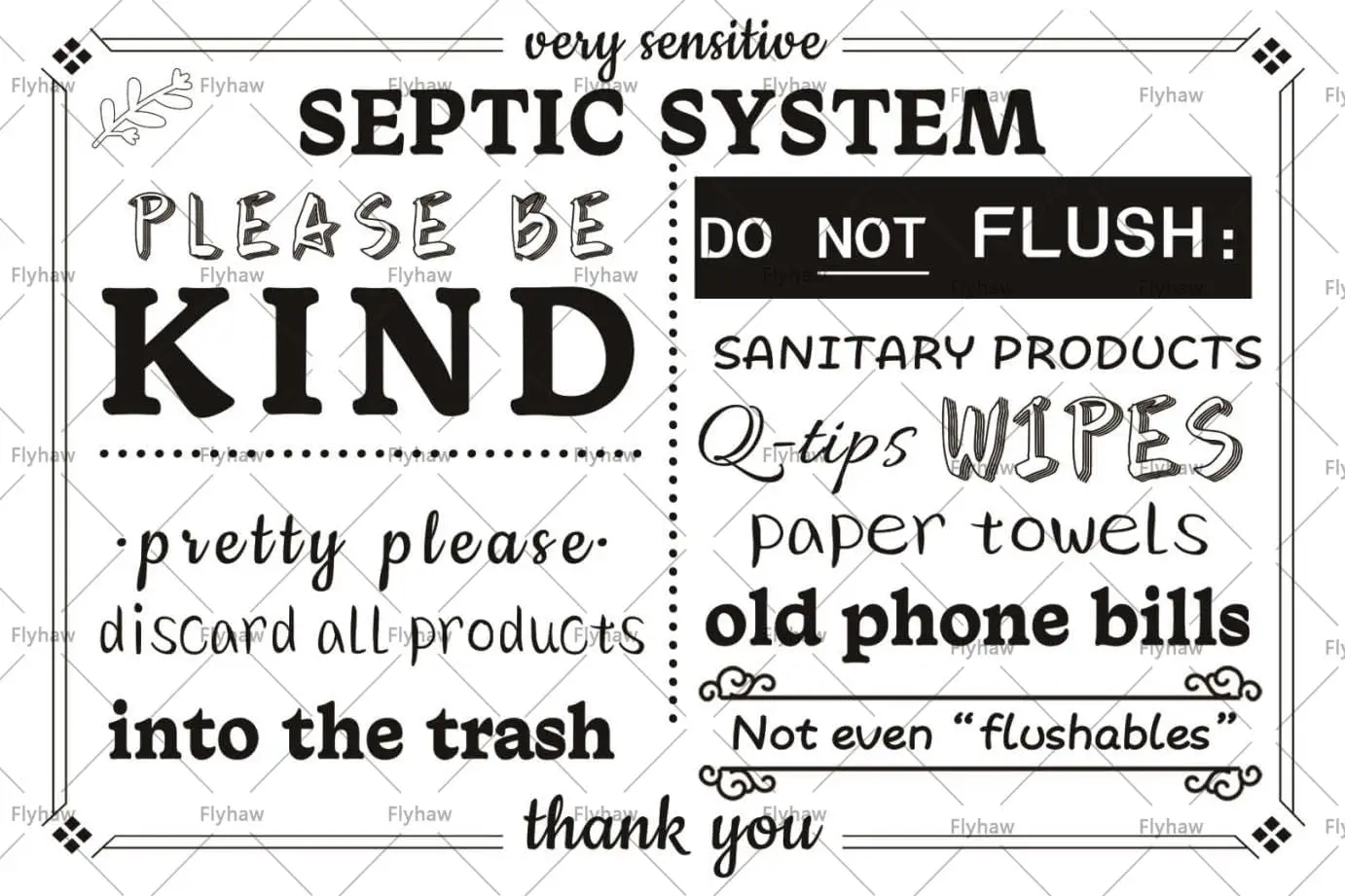 Septic System Metal Tin Sign Toilet Decor Poster Bathroom Wall Art Signs Home Plaque For Pub -aluminu