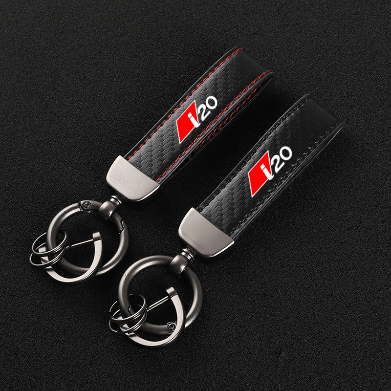 New Genuine Leather Car Styling Emblem Keychain Key Chain Rings For Hyundai i20 i30 i10 i40 ix20 ix35 ix55 EON Car Accessories