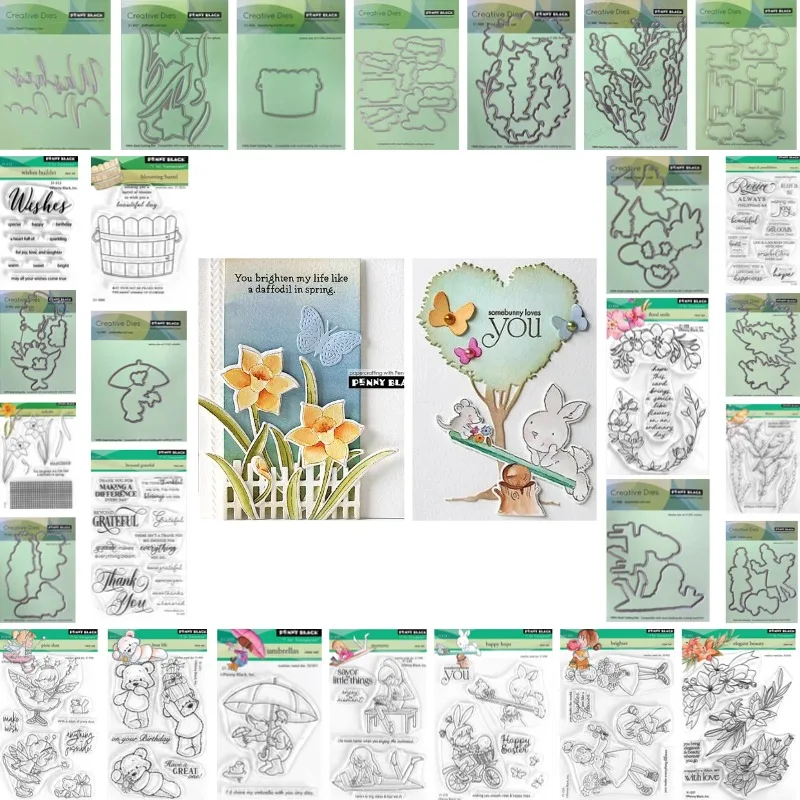 Hope Flutter Floral Smile Stamps And Dies New Arrival 2026 Scrapbook Diary Decoration Stencil Embossing Template DIY Greeting