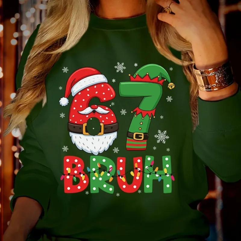 Six Seven Christmas Hoodie 67 Men Jumper Xmas Gift 6 7 Christmas Sweatshirt Hoodie 67 Funny Pattern Sweater Sports Wear Thermal