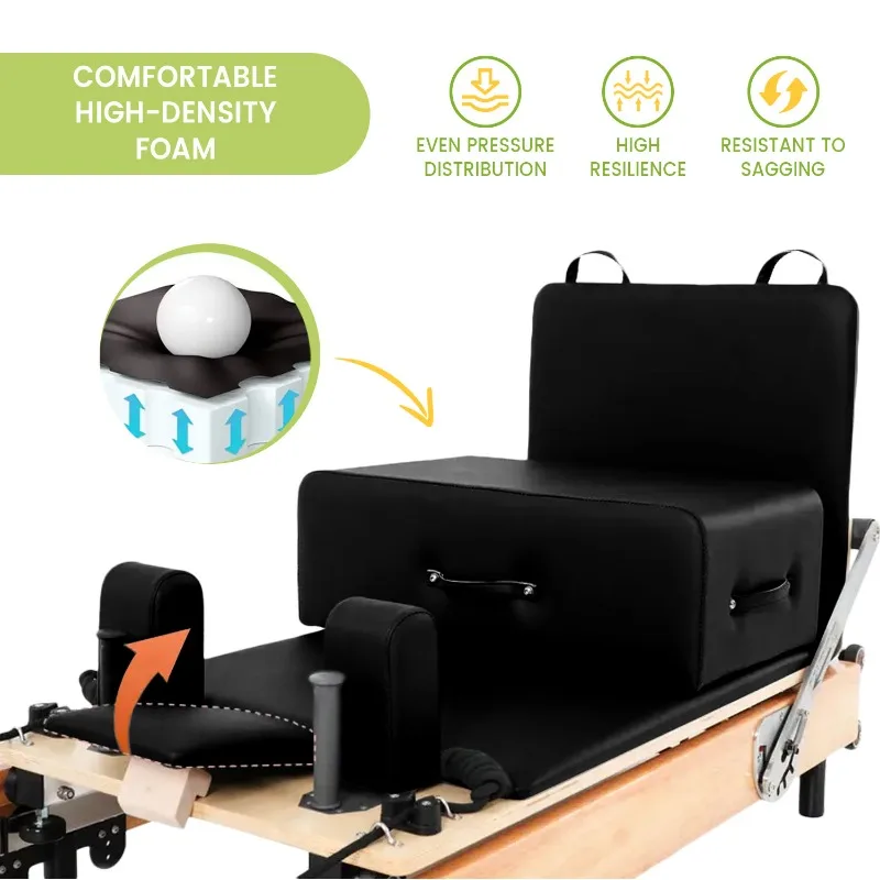 YTYIN Custom High Quality Pilates Reformer Bed Yoga Studio Luxury Pilates Reformer Foldable view 5