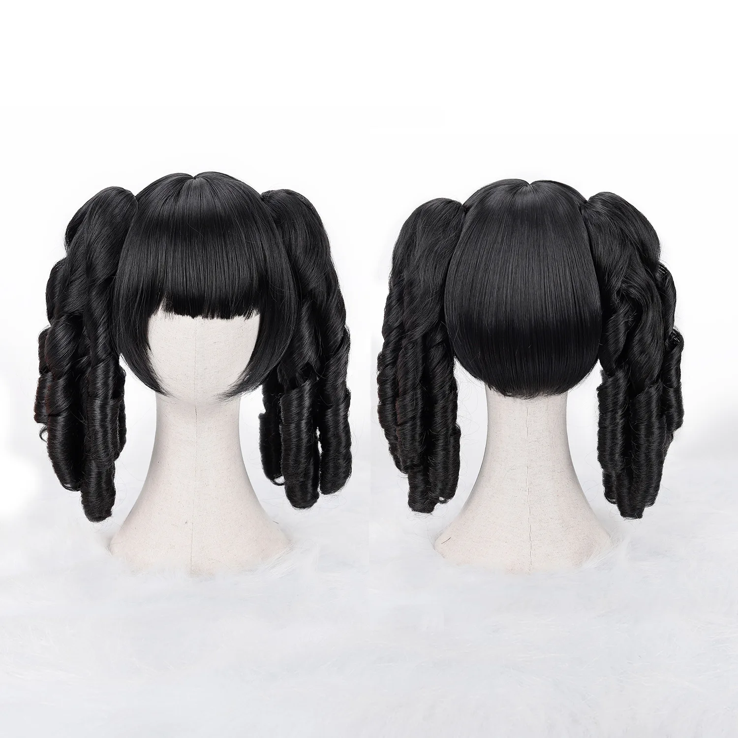 

Synthetic Cosplay Wig Twin Tails Short Hair Lolita Style Sweet Girl Headpiece Anime Party Costume Wig for Dress Up Festival
