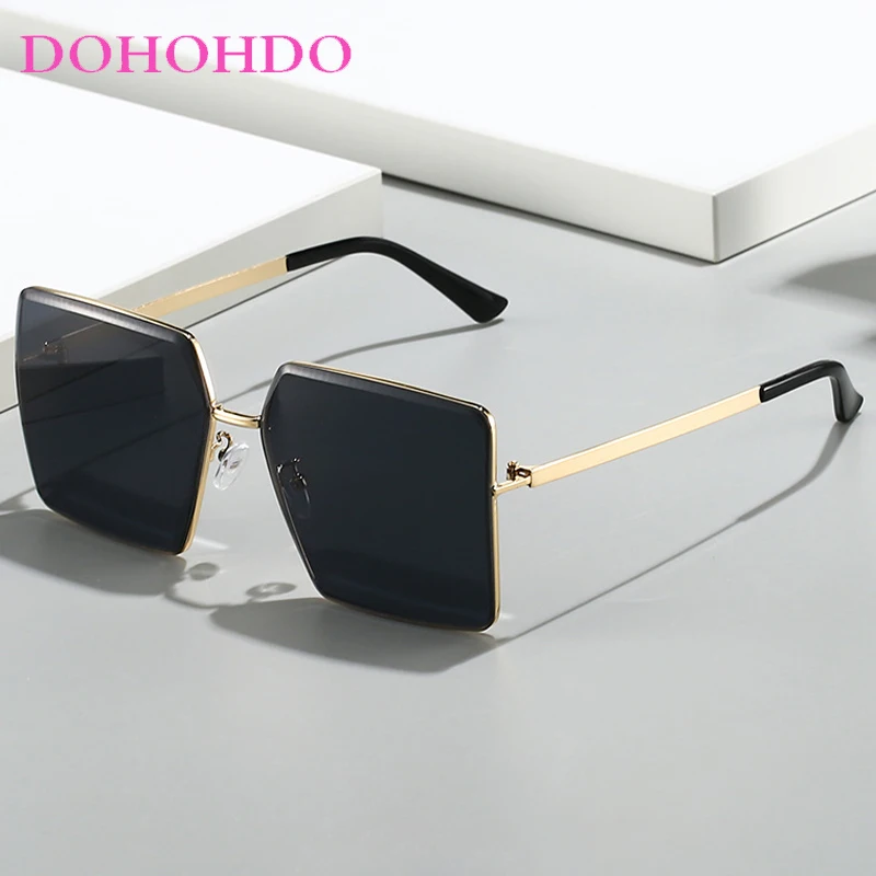 

Fashion Designer Eyeglass Classic Metal Big Square Frame Sunglasses Women Men Outdoor Fishing Traveling Driving Shade UV400 Очки