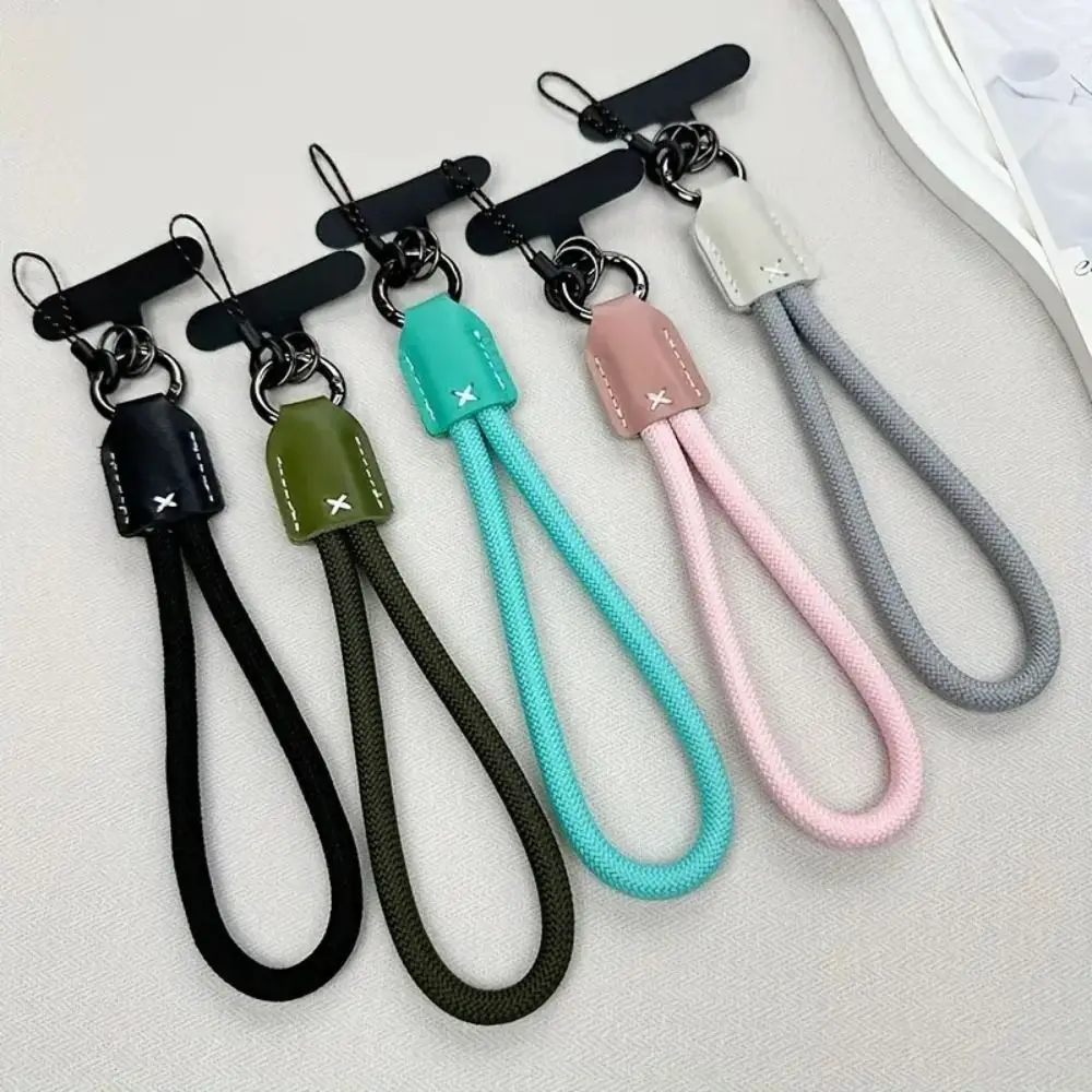 

Cute Nylon Braided Rope Phone Chain Women Fashion Luxury Wrist Phone Strap Pu Leather Head Phone Charm Strap Phone Accessories