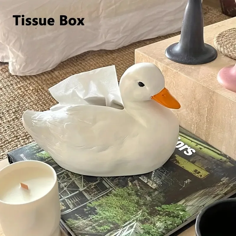 

Duck Tissue Box Creative Cute Tissue Box Multi-functional Living Room Wine Cabinet Decoration Light Luxury Paper Storage Tools