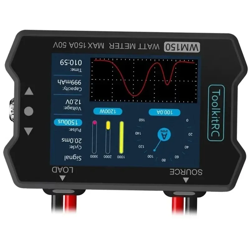 ToolkitRC WM150 150A 50V Watt Meter Power Analyzer LCD Display Voltage Current Tester for RC FPV Drone