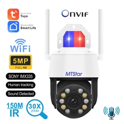 5MP WIFI＆4G Wireless 30XZoom PTZ Camera Full Color  P2P Onvif Tuya App SD Card Two way audio surveillance camera