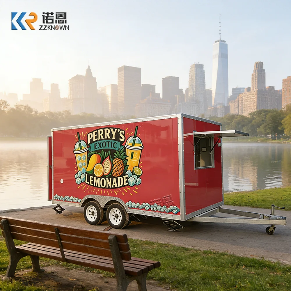 Customizable Capacity Mobile Kitchen Trailer | Square Fried Chicken Pizza Burger Tacos Desserts Fast Food Restaurant