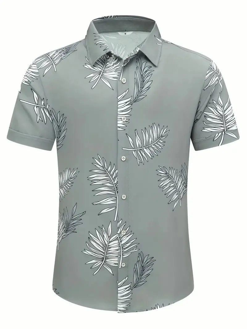 Men\'s Summer Shirts Short-sleeved, Hawaii Fashion Shirts Men\'s Short-sleeved Tops 3D Three-dimensional Printing Loose Breathable