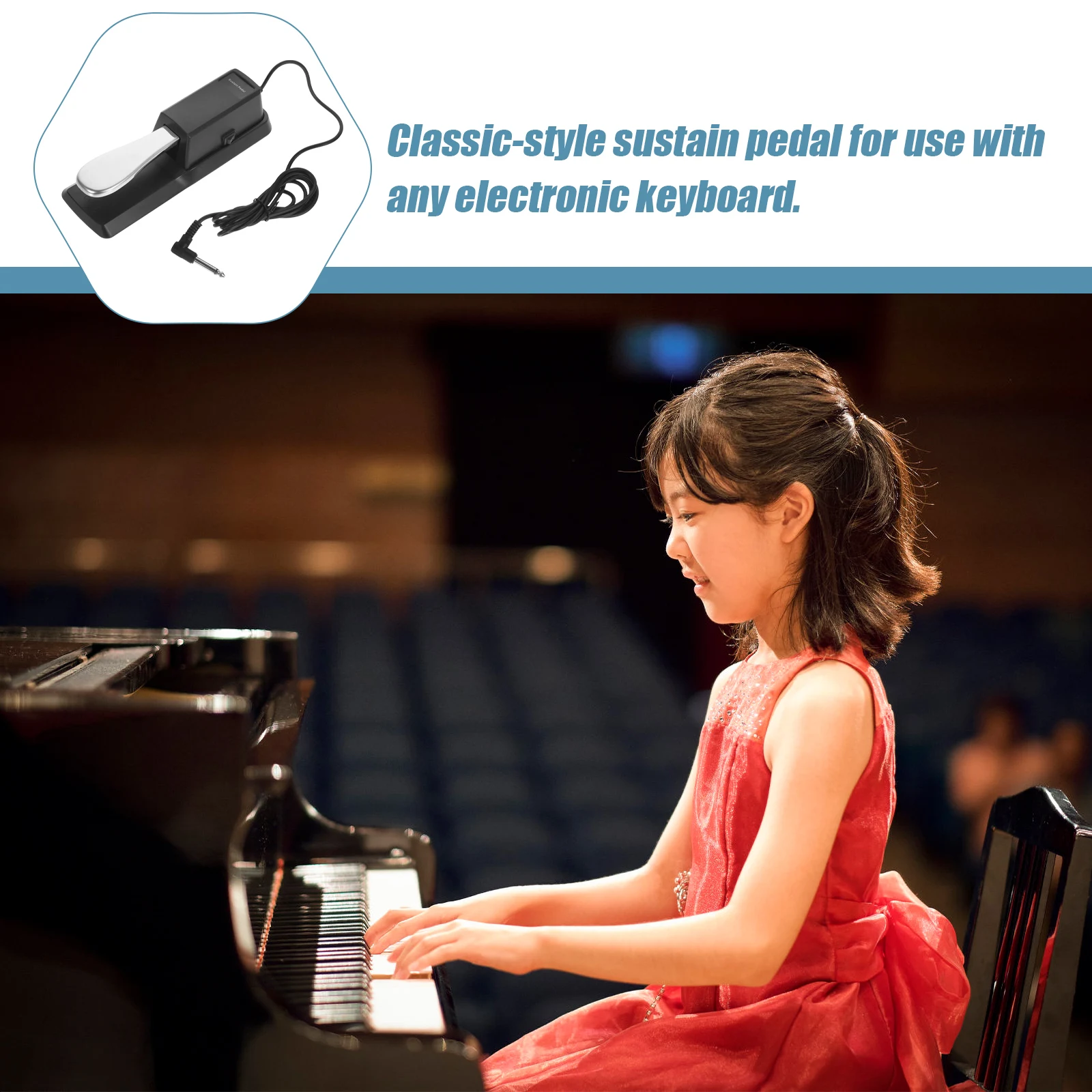 

1Pcs Classic Sustain Pedal Universal Piano Damper Foot Pedal Electronic Keyboard Professional Musical Instrument