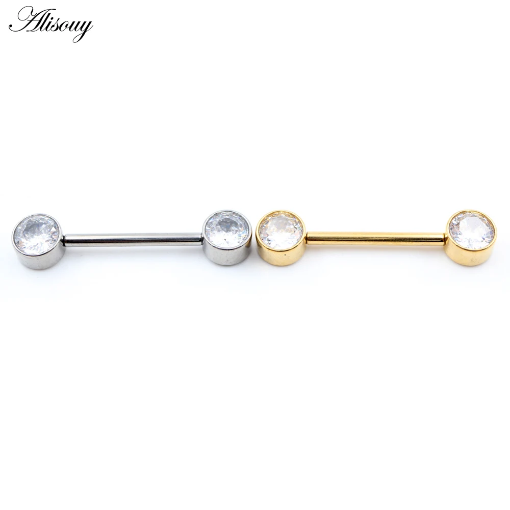 1PC Titanium Heart Round Triangle Sword Zircon Internally Thread Women Nipple Rings Shield Barbell Earring Piercing Body Jewelry