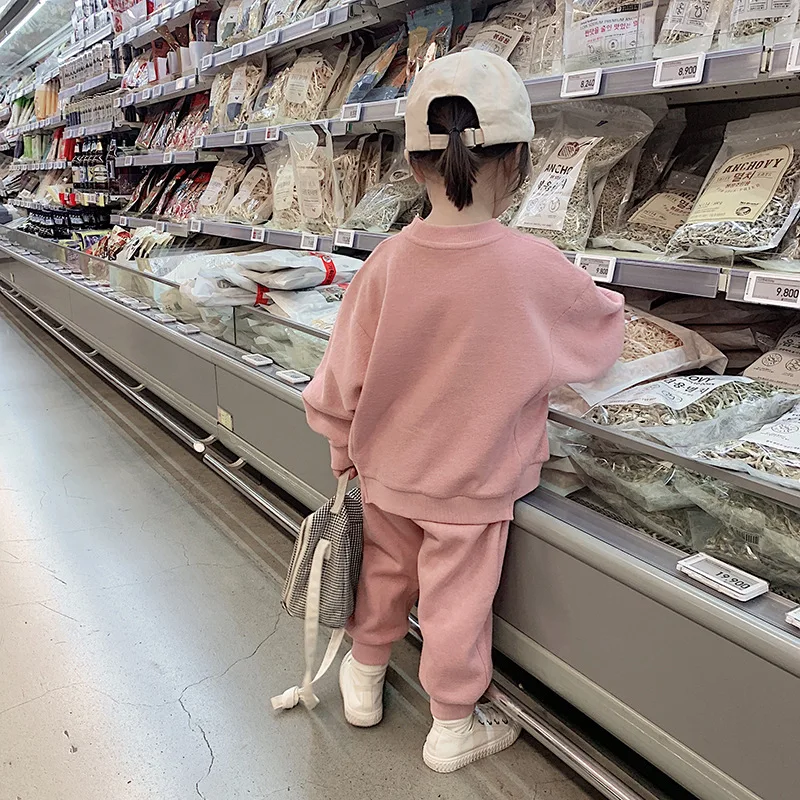 Ensemble sportif deux pièces pour garçon et fille, confortable, simple, marée active, western, coréen, printemps, automne, nouveau, 2024