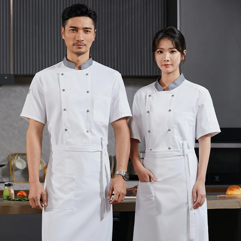 زي طاه محترف للمطبخ ، زي الطبخ ، قميص الطبخ ، الكافتيريا ، ملابس العمل ، المخابز ، المقهى ، وزرة النادل ، سترة