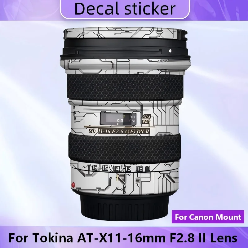

Защитная пленка-наклейка для объектива Tokina AT-X11-16mm F2.8 II для крепления Canon, виниловая пленка для корпуса объектива, защитное покрытие