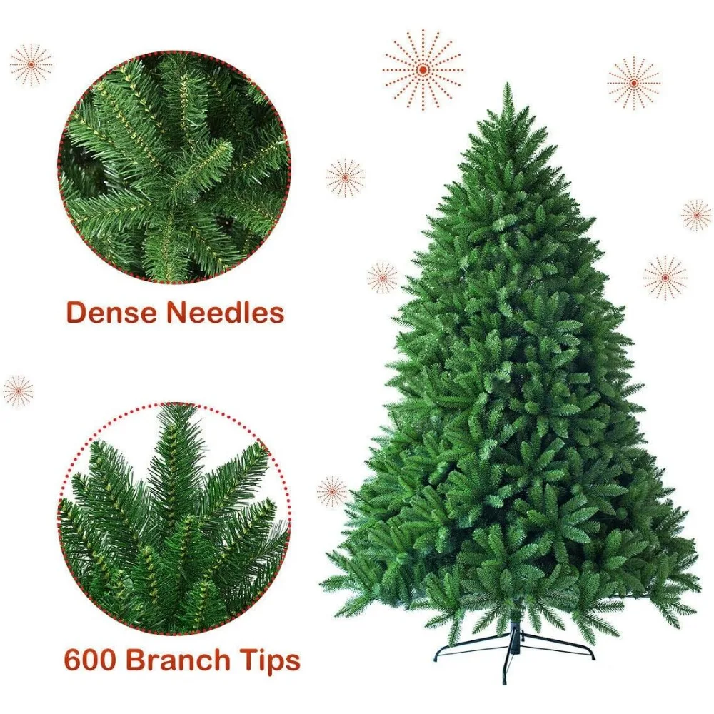 ต้นคริสต์มาสประดิษฐ์จากไม้สนแบบมีบานพับ ขนาด 5 ฟุต คุณภาพพรีเมียม ประกอบง่าย พร้อมขาตั้งโลหะ เหมาะสำหรับตกแต่งภายในในช่วงเทศกาล